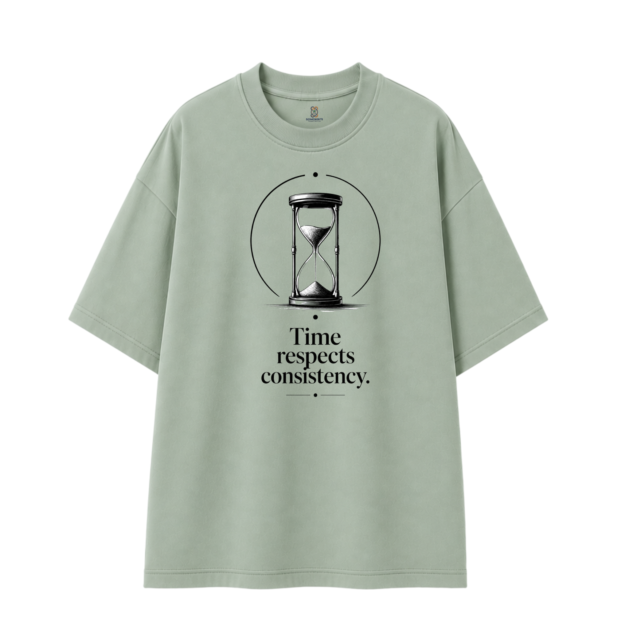 Somokriti Premium Cotton Printed T-Shirt - Timeless Patience | Oversized Fit, Half Sleeve, Round Neck | Unisex