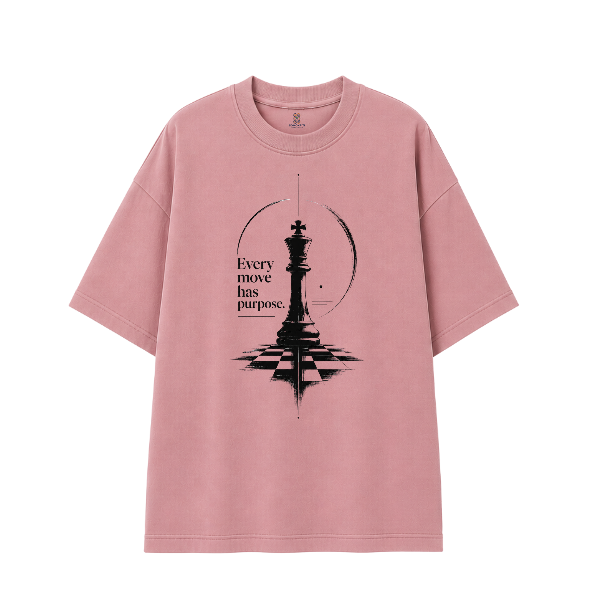 Somokriti Premium Cotton Printed T-Shirt - Strategic Vision | Oversized Fit, Half Sleeve, Round Neck | Unisex