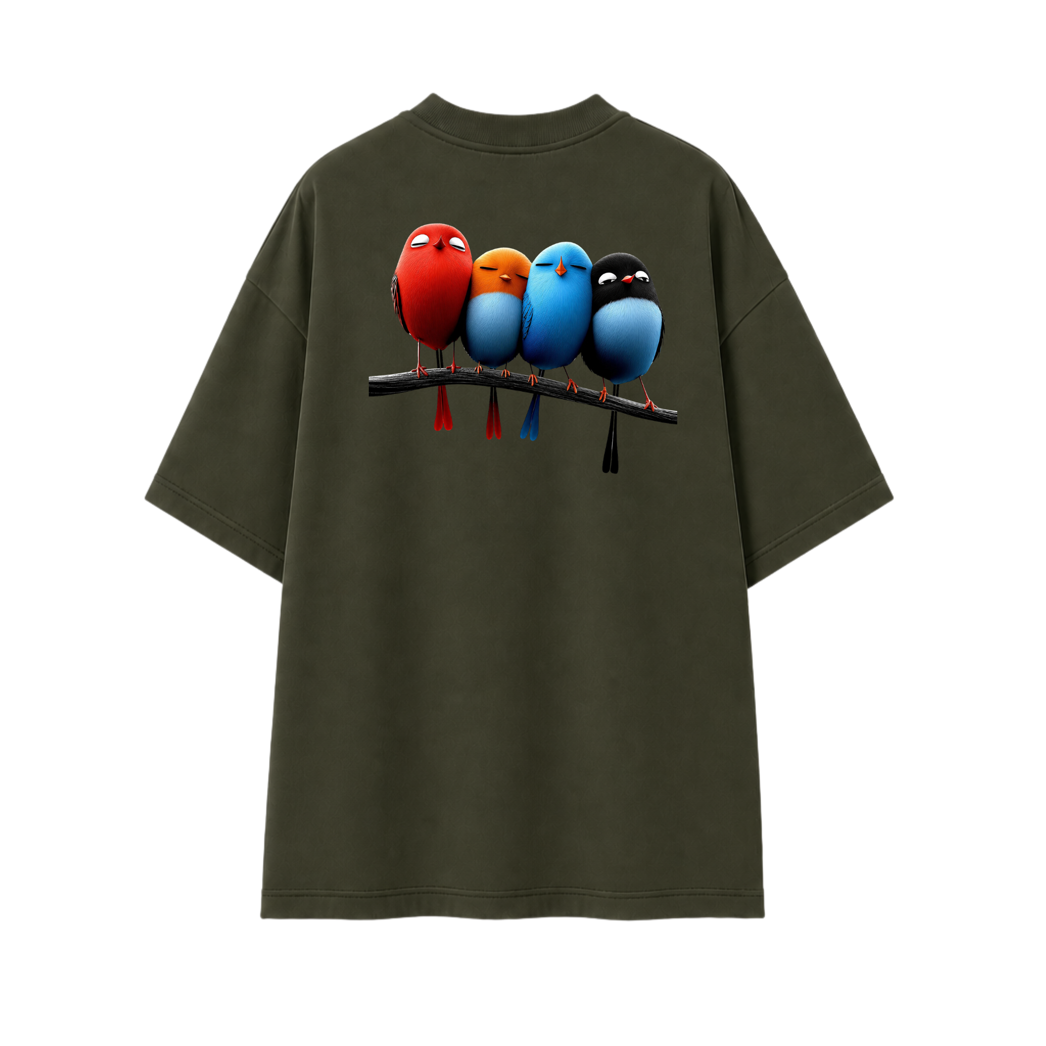 Somokriti Premium Cotton Printed T-Shirt - Feather Squad | Oversized Fit, Half Sleeve, Round Neck | Unisex