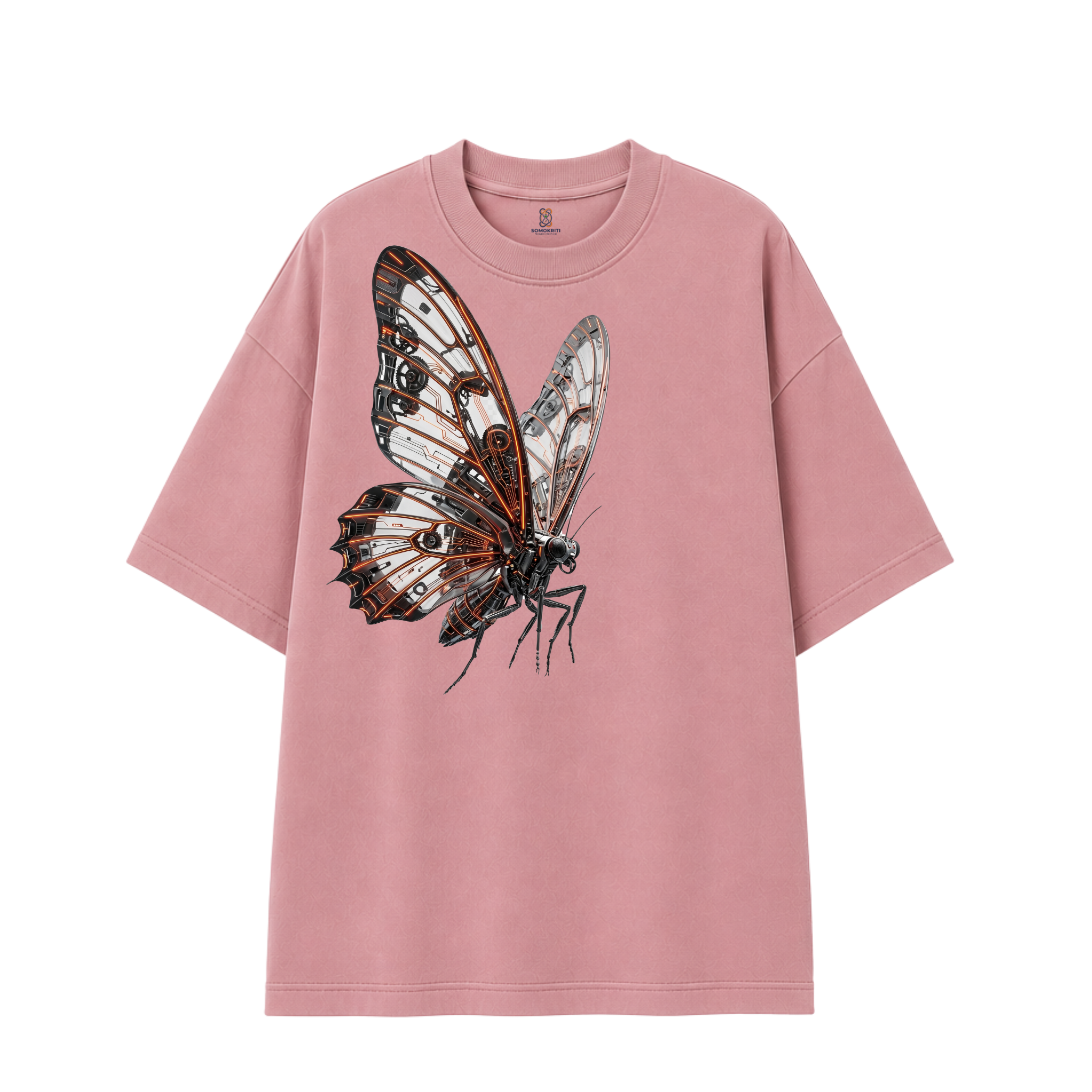 Somokriti Premium Cotton Printed T-Shirt - Cyber Metamorph | Oversized Fit, Half Sleeve, Round Neck | Unisex