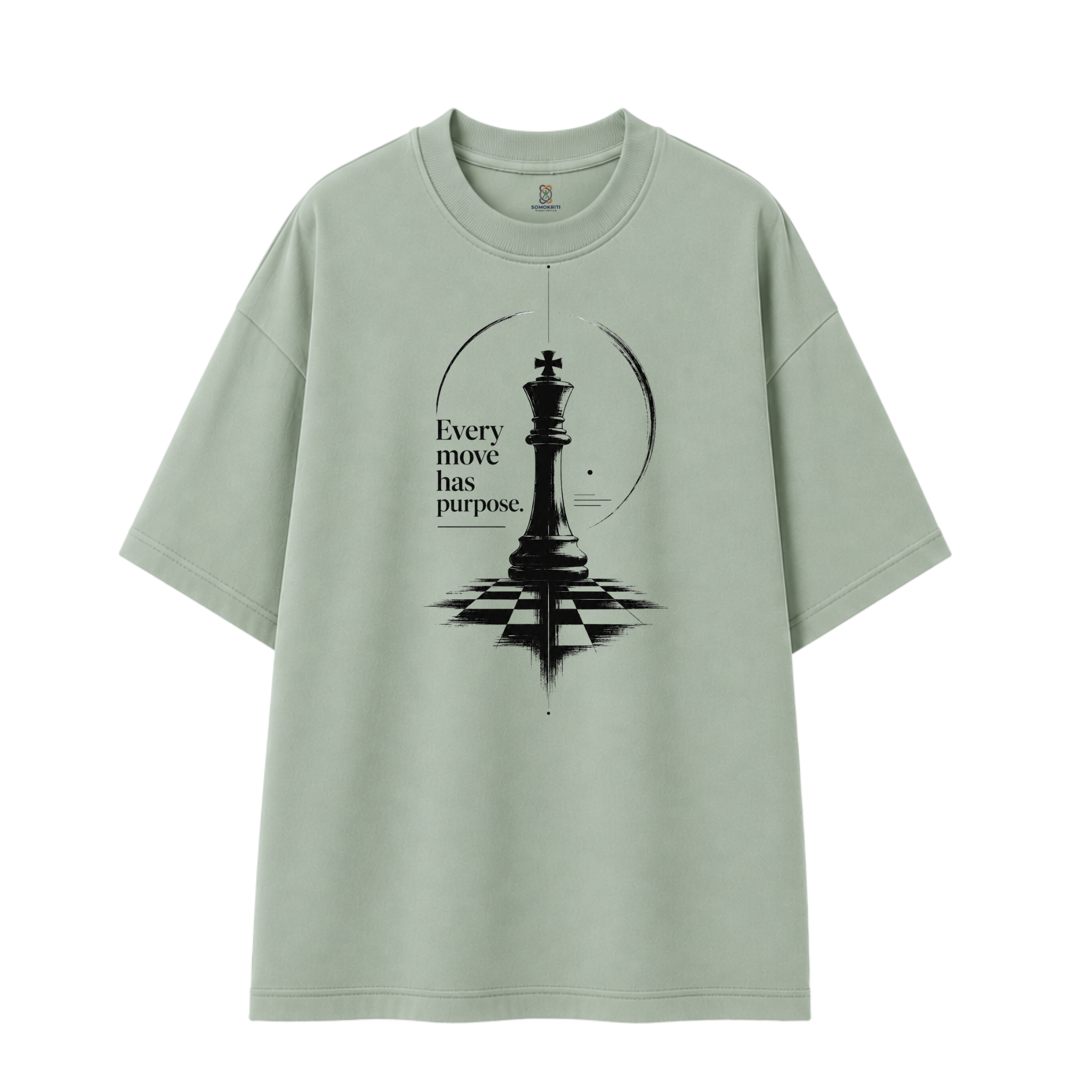 Somokriti Premium Cotton Printed T-Shirt - Strategic Vision | Oversized Fit, Half Sleeve, Round Neck | Unisex