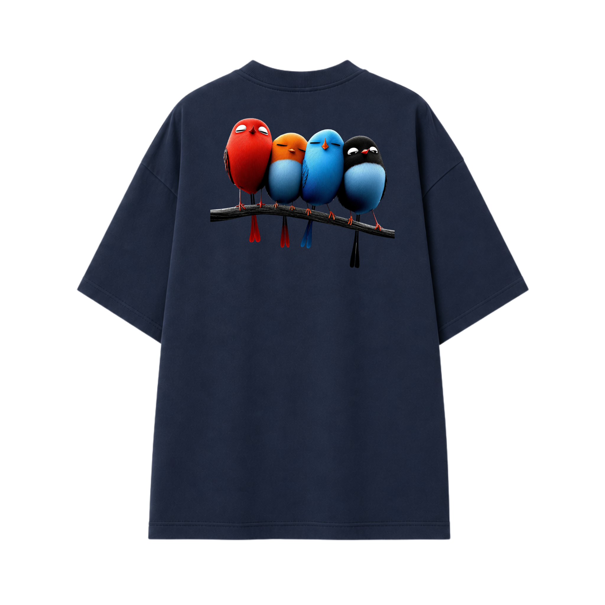 Somokriti Premium Cotton Printed T-Shirt - Feather Squad | Oversized Fit, Half Sleeve, Round Neck | Unisex