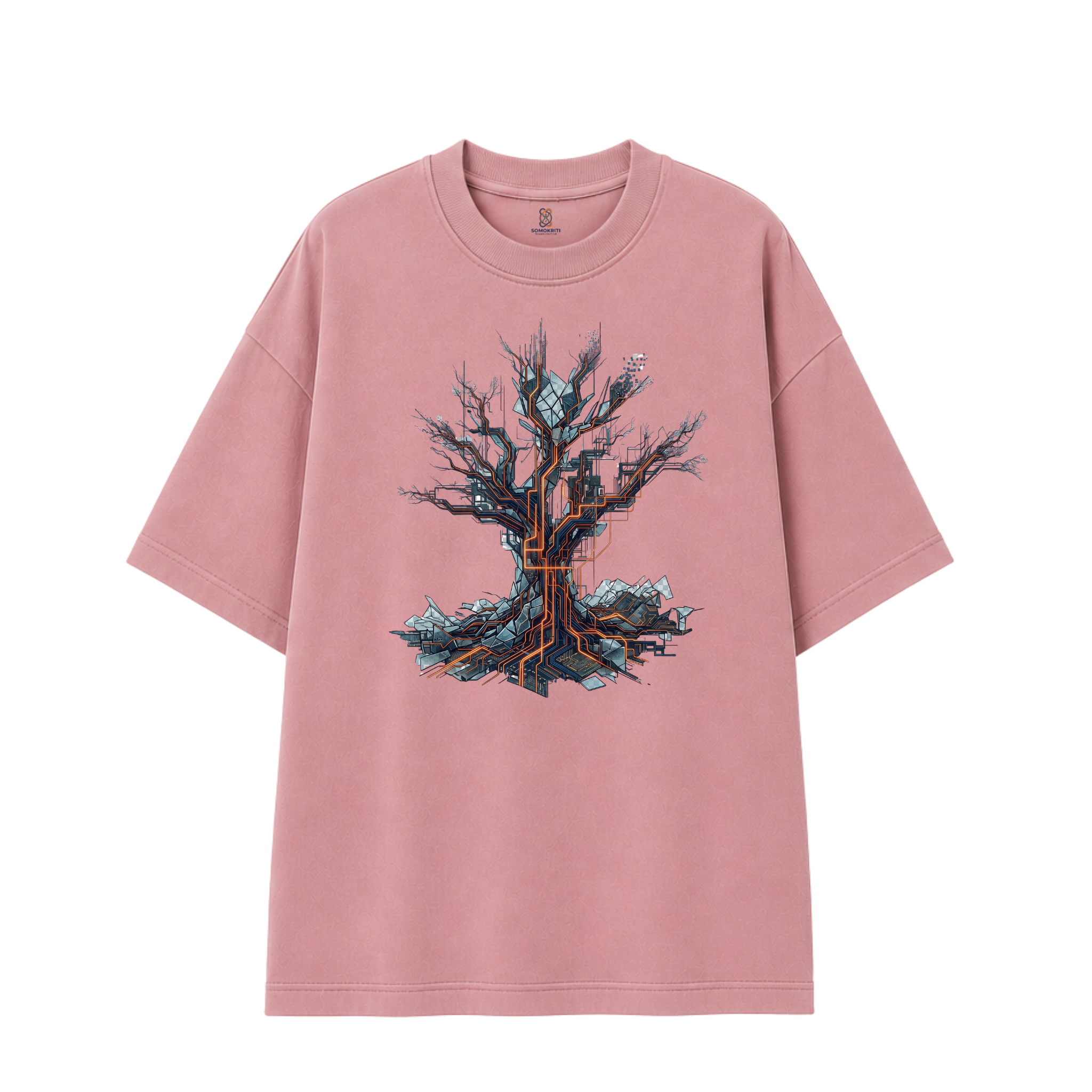 Somokriti Premium Cotton Printed T-Shirt - Quantum Roots | Oversized Fit, Half Sleeve, Round Neck | Unisex