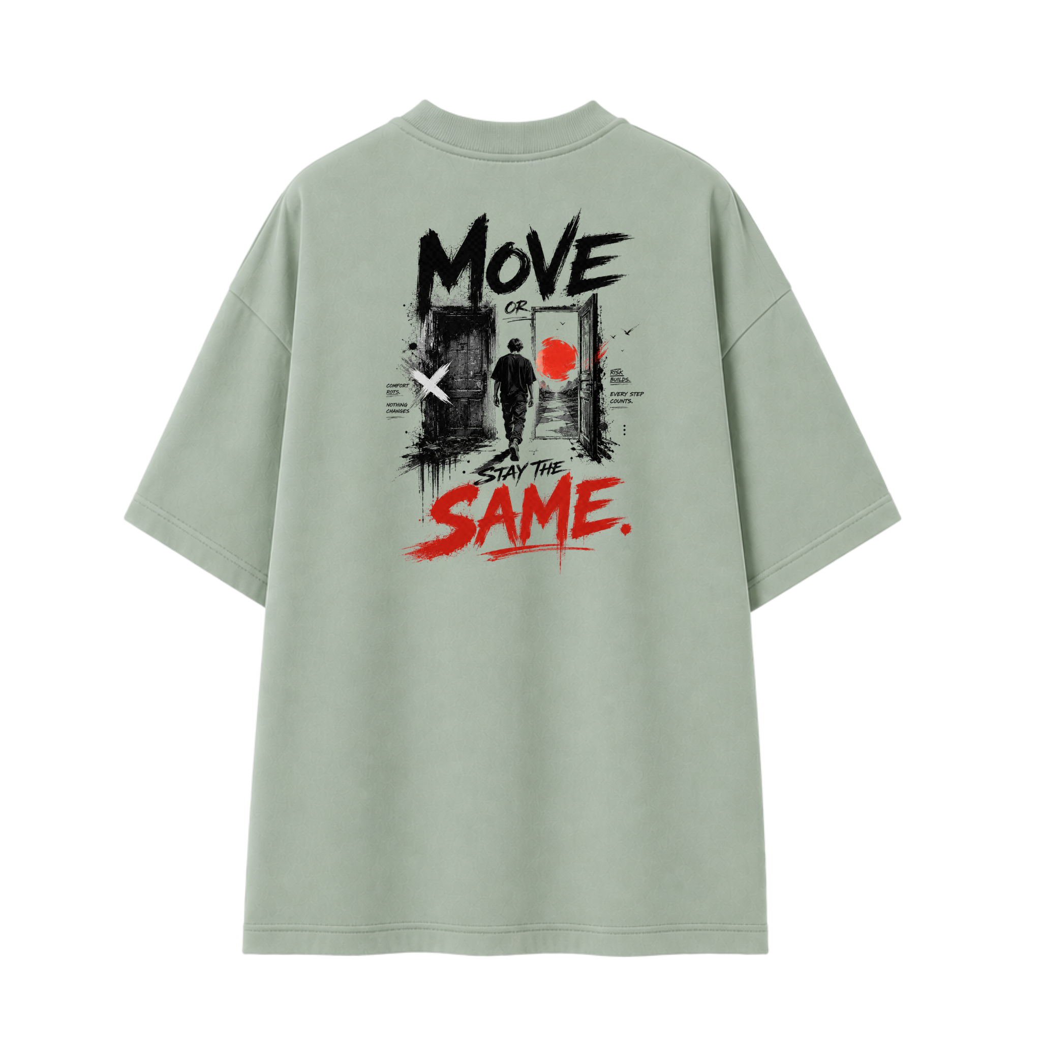 Somokriti Premium Cotton Printed T-Shirt - Forward Motion | Oversized Fit, Half Sleeve, Round Neck | Unisex