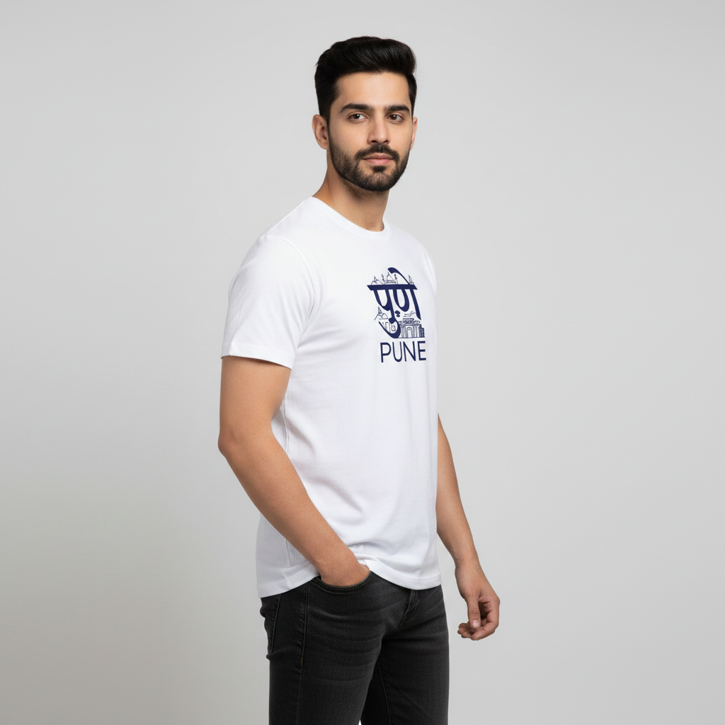 Somokriti Unisex Premium Cotton Printed T-Shirt - The Cultural Capital | Pune Heritage | Regular Fit, Half Sleeve, Round Neck