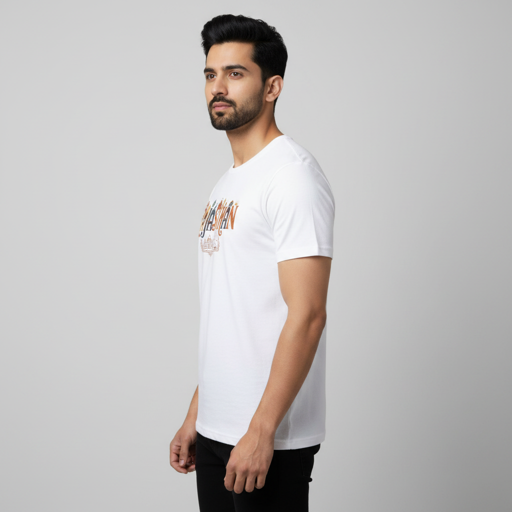 Somokriti Unisex Premium Cotton Printed T-Shirt - The Royal Land | Rajasthan Heritage | Regular Fit, Half Sleeve, Round Neck