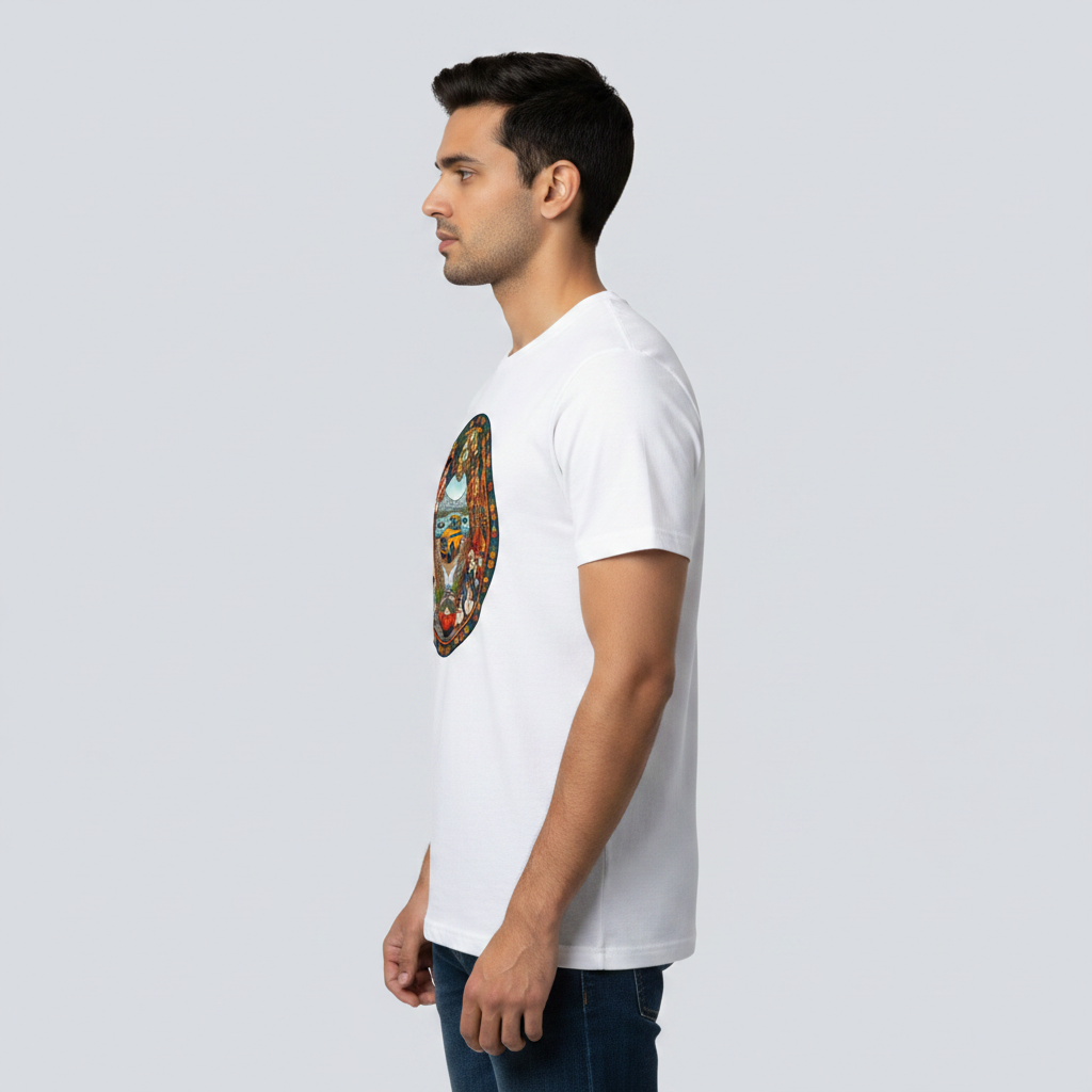 Somokriti Unisex Premium Cotton Printed T-Shirt - The Bengal Odyssey | Regular Fit, Half Sleeve, Round Neck