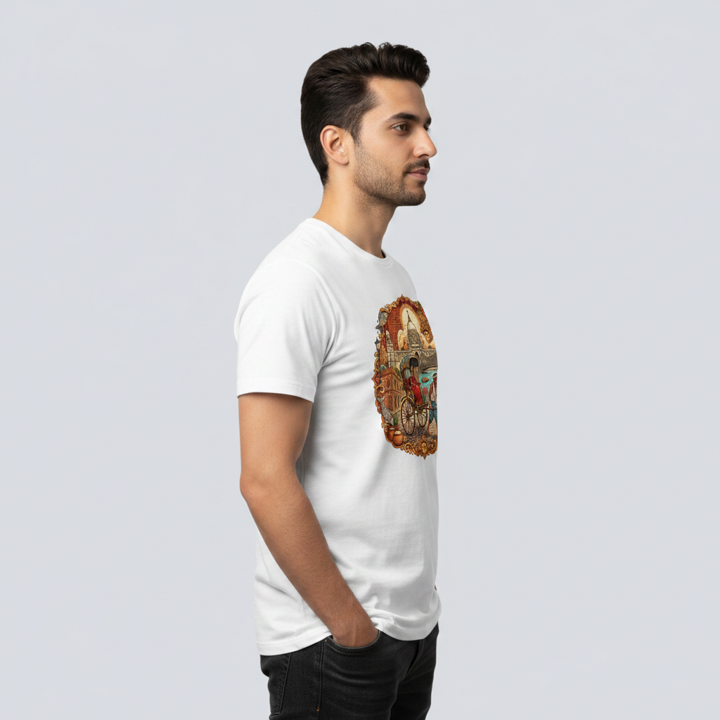 Somokriti Unisex Premium Cotton Printed T-Shirt - The Soul of Bengal | Regular Fit, Half Sleeve, Round Neck