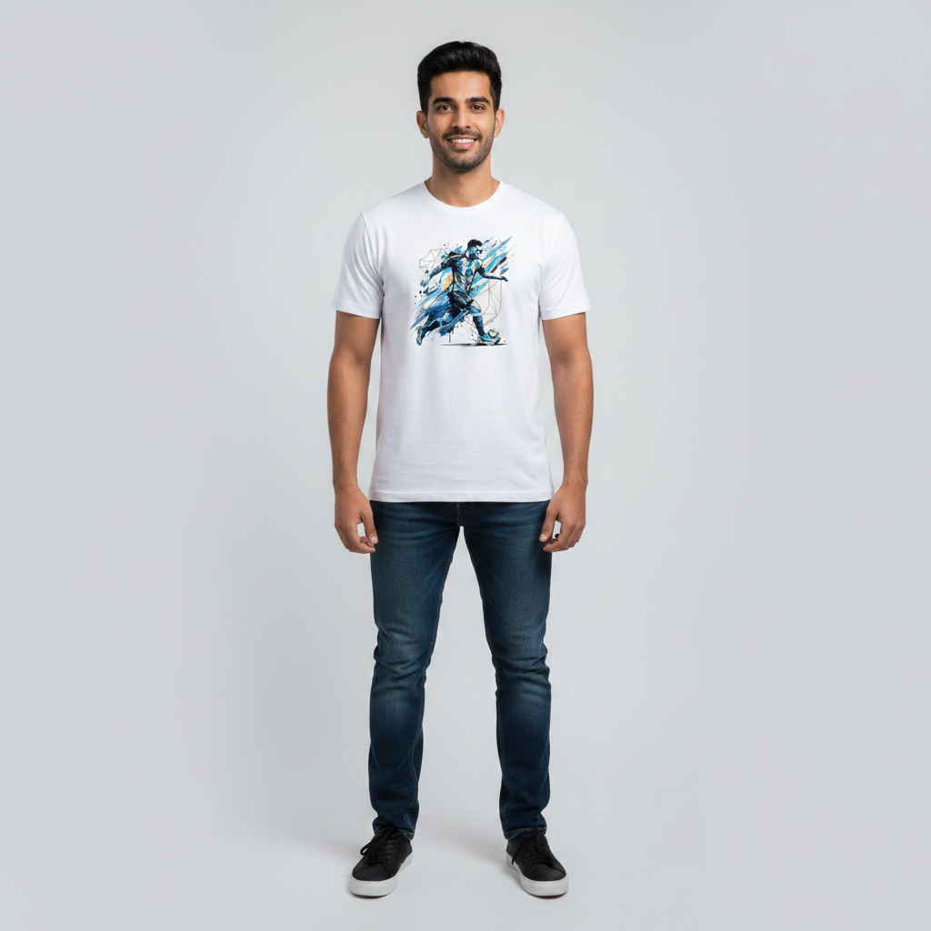 Somokriti Unisex Premium Cotton Printed T-Shirt - The G.O.A.T. | Regular Fit, Half Sleeve, Round Neck