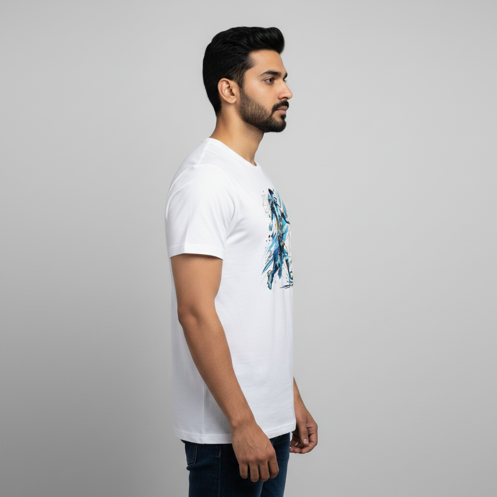 Somokriti Unisex Premium Cotton Printed T-Shirt - The G.O.A.T. | Regular Fit, Half Sleeve, Round Neck