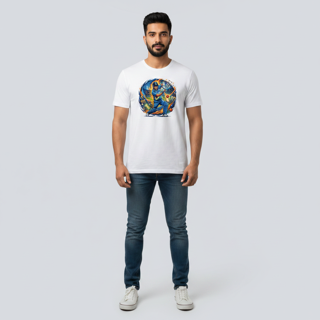 Somokriti Unisex Premium Cotton Printed T-Shirt - The Master Blaster | Regular Fit, Half Sleeve, Round Neck