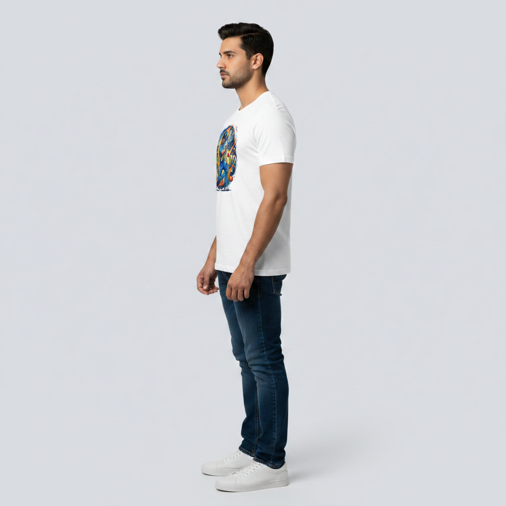 Somokriti Unisex Premium Cotton Printed T-Shirt - The Master Blaster | Regular Fit, Half Sleeve, Round Neck