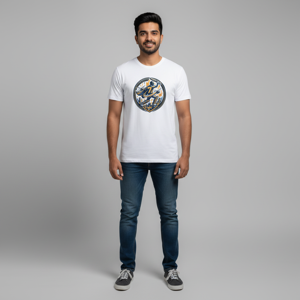 Somokriti Unisex Premium Cotton Printed T-Shirt - The Finisher’s Flight | Regular Fit, Half Sleeve, Round Neck