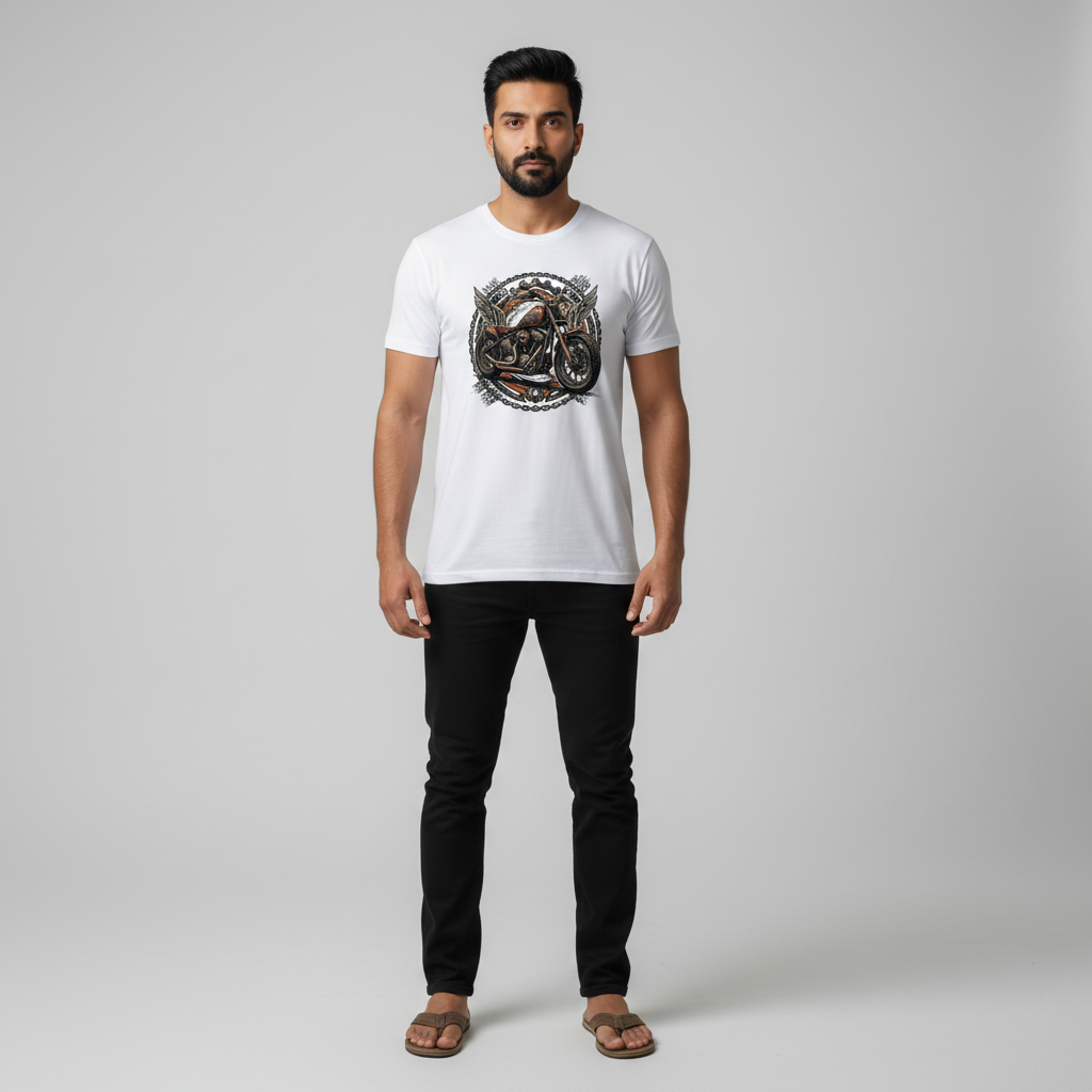 Somokriti Unisex Premium Cotton Printed T-Shirt - The Iron Rebel | Regular Fit, Half Sleeve, Round Neck