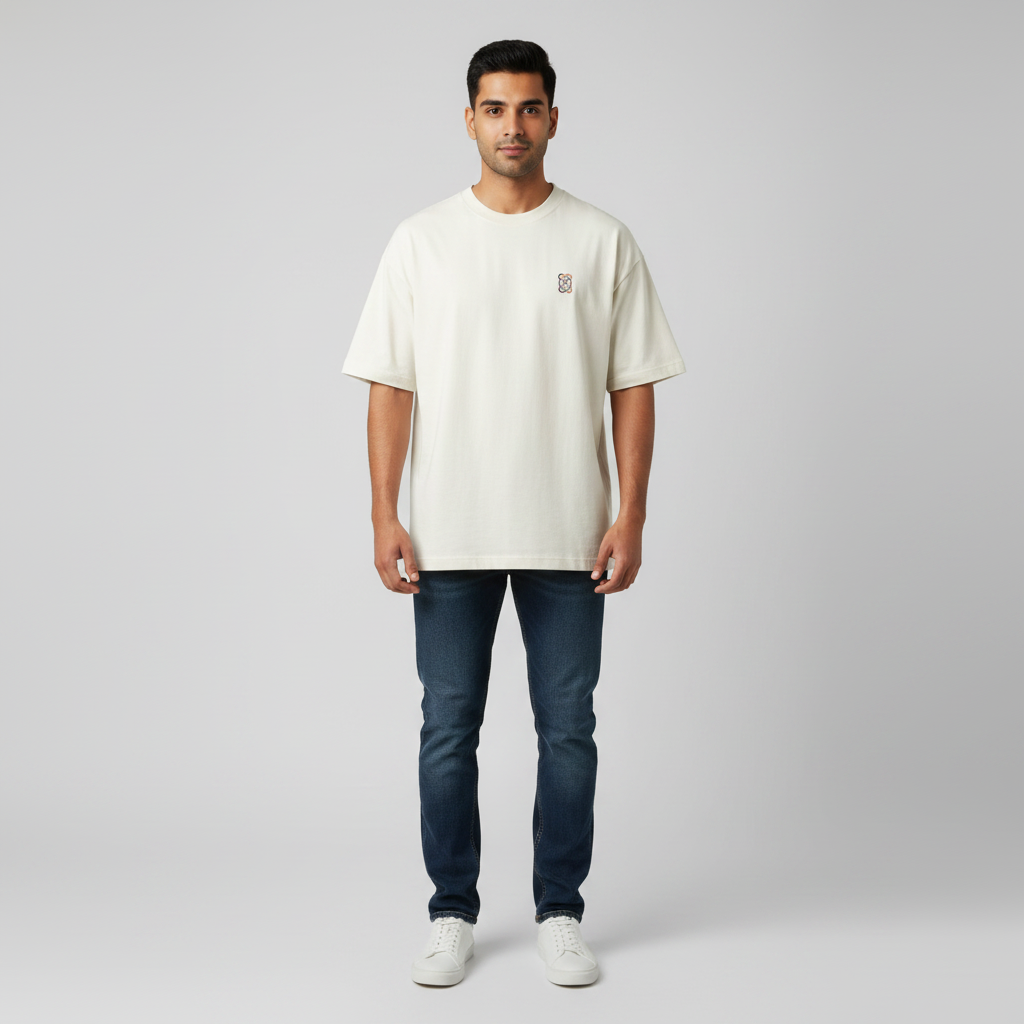 Somokriti Premium Cotton Printed T-Shirt - Sunset Escape | Oversized Fit, Half Sleeve, Round Neck | Unisex