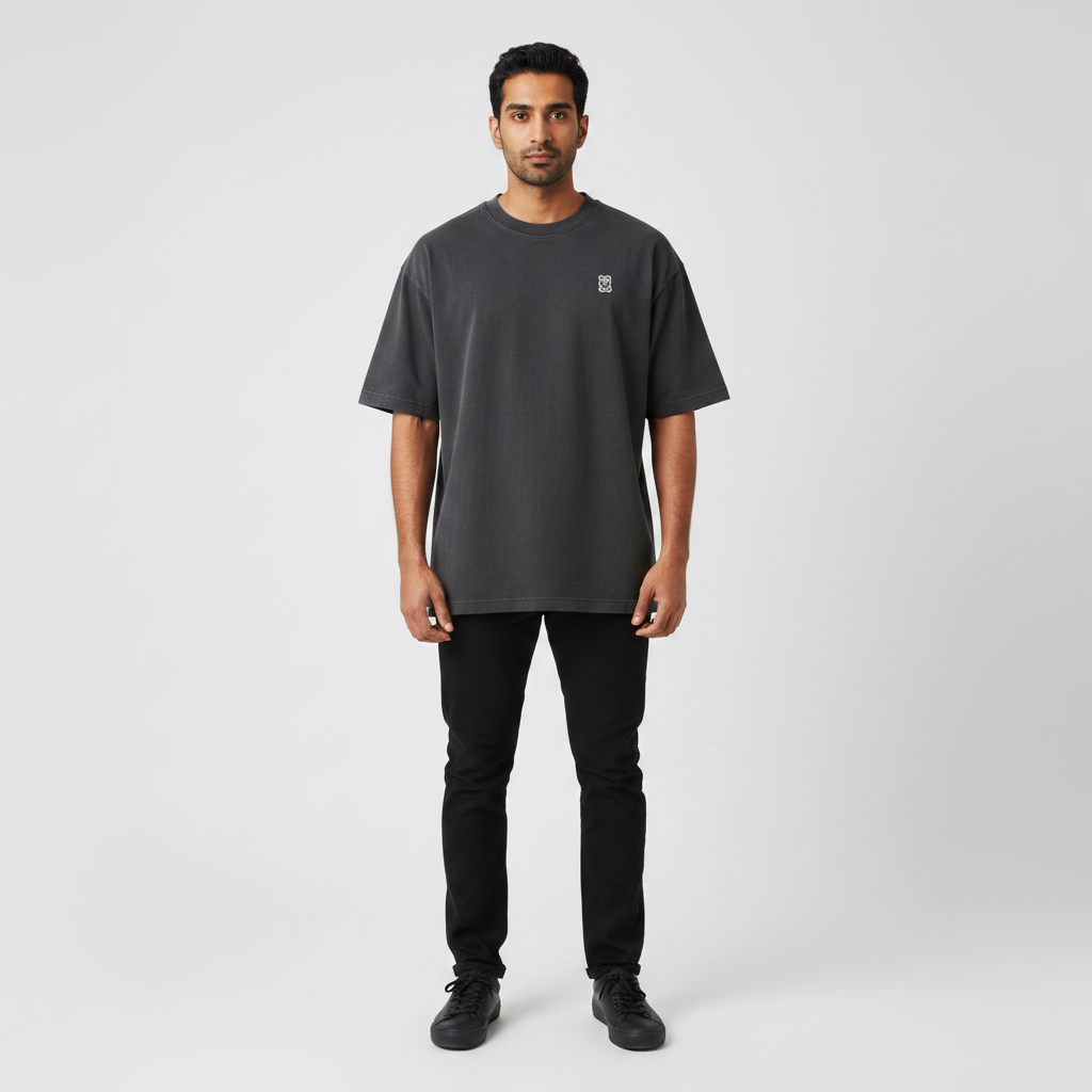 Somokriti Premium Cotton Printed T-Shirt - Cyber Nomad | Oversized Fit, Half Sleeve, Round Neck | Unisex