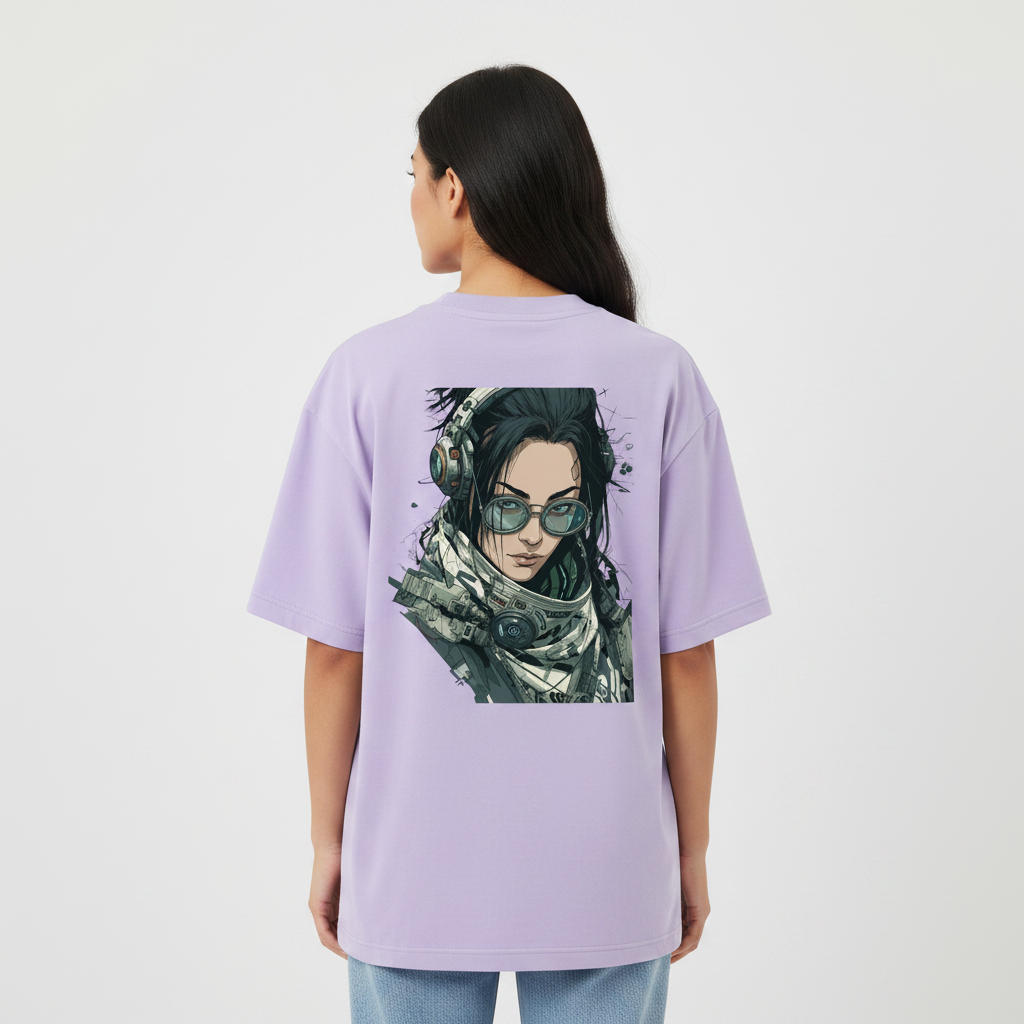 Somokriti Premium Cotton Printed T-Shirt - Quantum Voyager | Oversized Fit, Half Sleeve, Round Neck | Unisex
