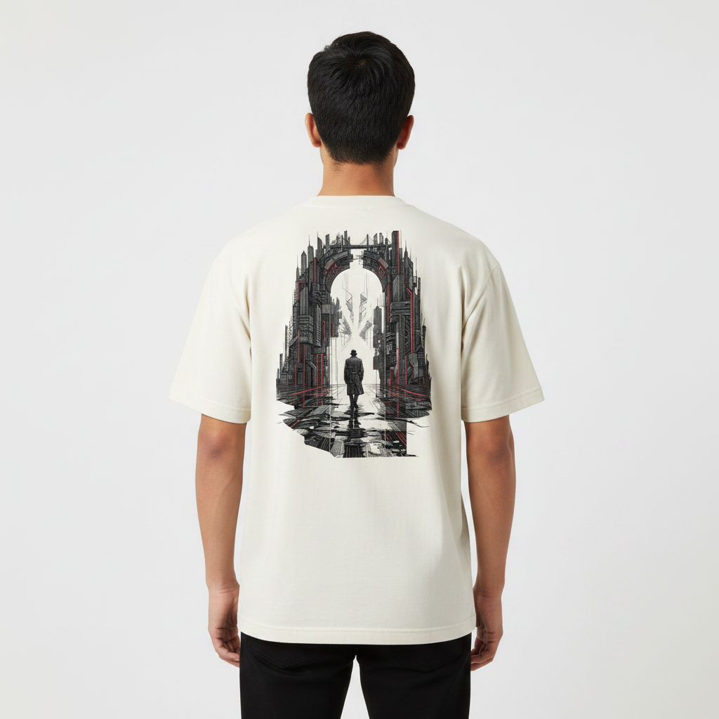 Somokriti Premium Cotton Printed T-Shirt - Void Walker | Oversized Fit, Half Sleeve, Round Neck | Unisex