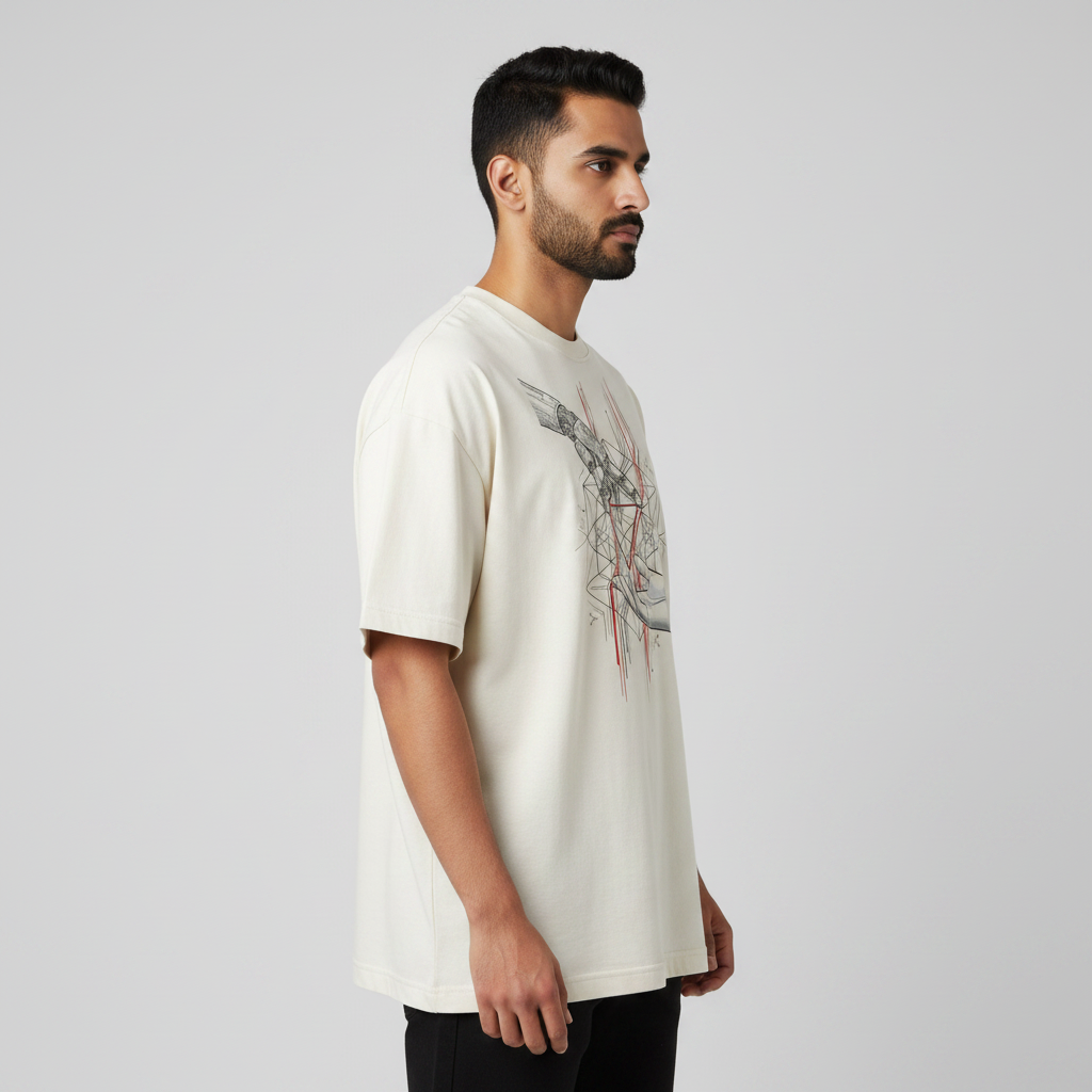 Somokriti Premium Cotton Printed T-Shirt - Synthetic Touch | Oversized Fit, Half Sleeve, Round Neck | Unisex