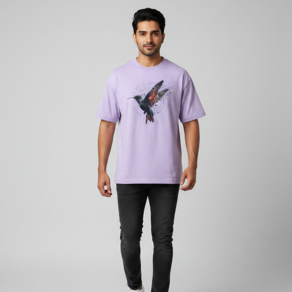 Somokriti Premium Cotton Printed T-Shirt - Velocity Wings | Oversized Fit, Half Sleeve, Round Neck | Unisex