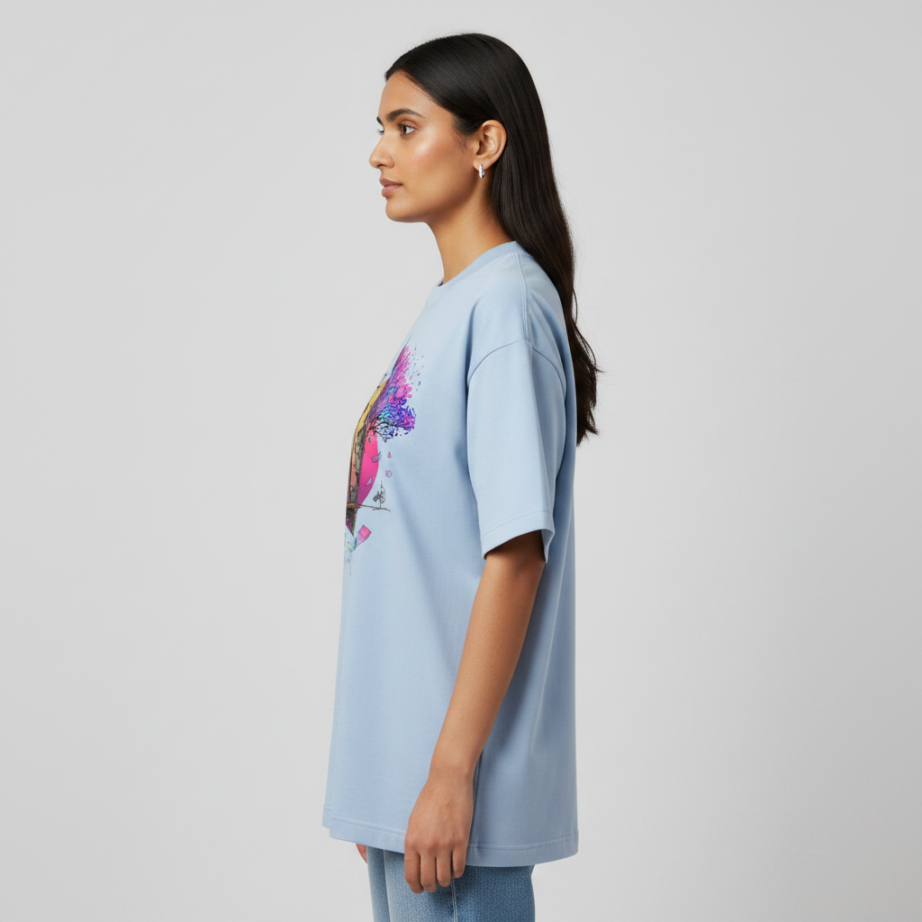 Somokriti Premium Cotton Printed T-Shirt - Urban Genesis | Oversized Fit, Half Sleeve, Round Neck | Unisex
