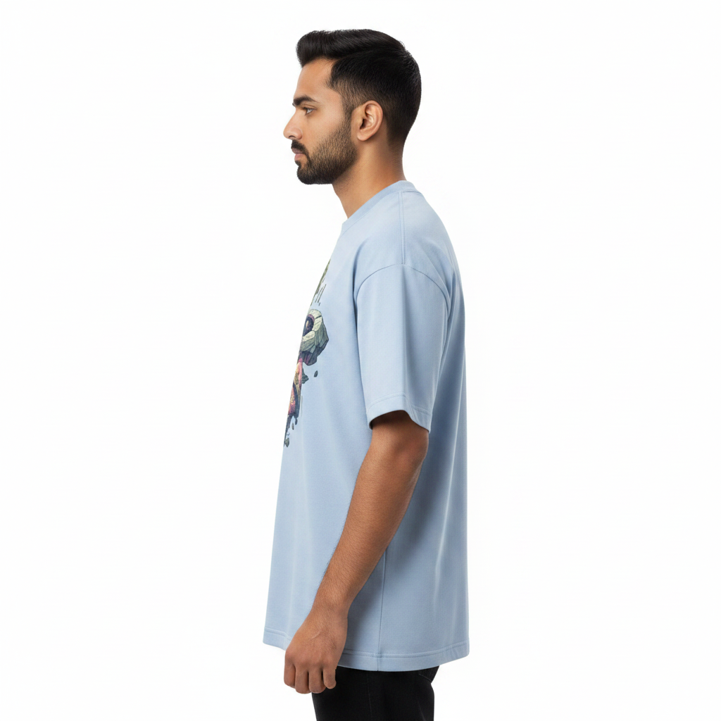 Somokriti Premium Cotton Printed T-Shirt - Cosmic Roots | Oversized Fit, Half Sleeve, Round Neck | Unisex