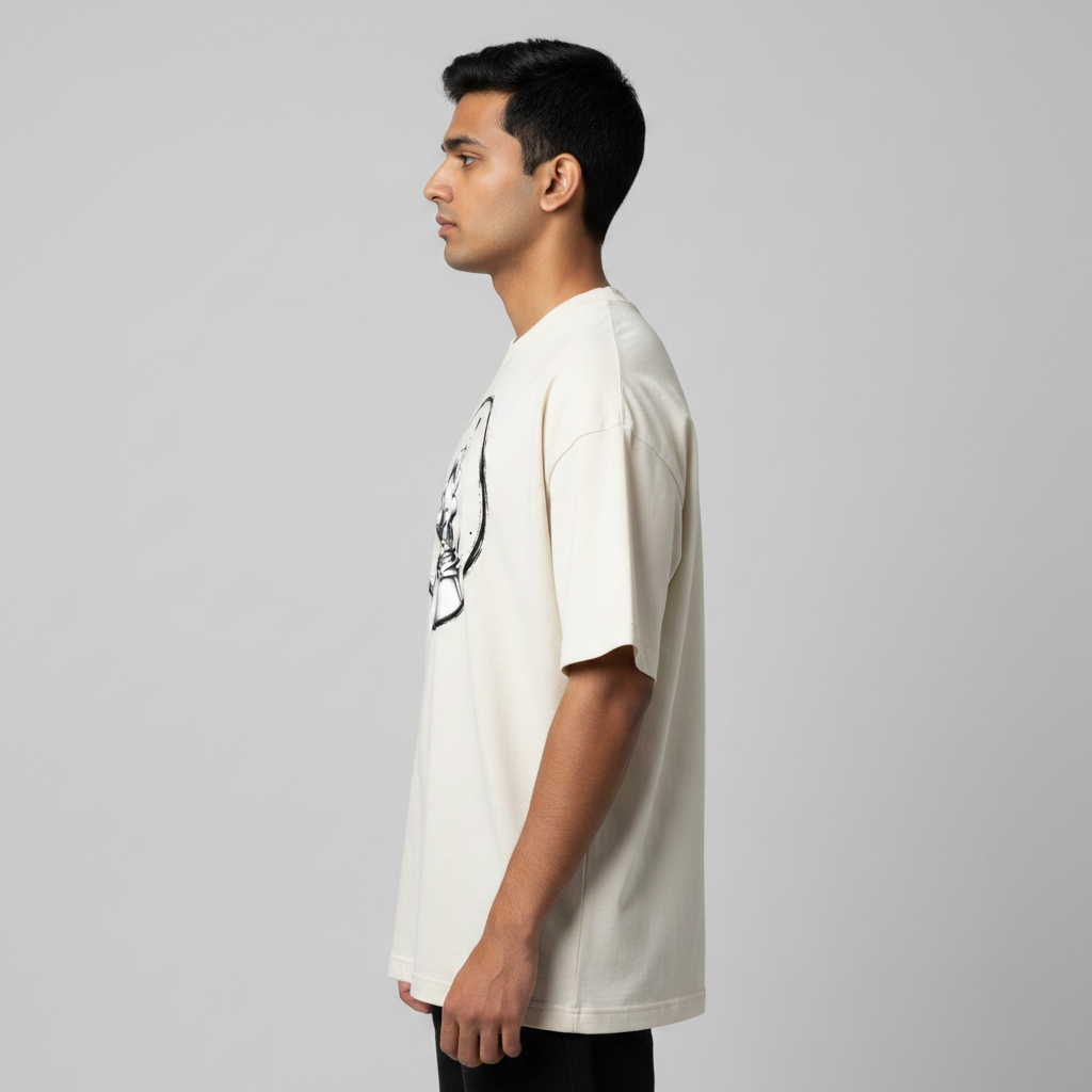 Somokriti Premium Cotton Printed T-Shirt - Eternal Promise | Oversized Fit, Half Sleeve, Round Neck | Unisex