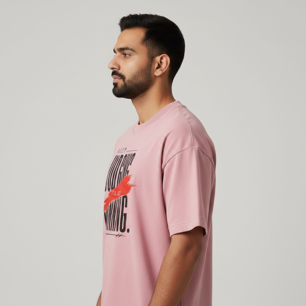 Somokriti Premium Cotton Printed T-Shirt - Relentless Grind | Oversized Fit, Half Sleeve, Round Neck | Unisex