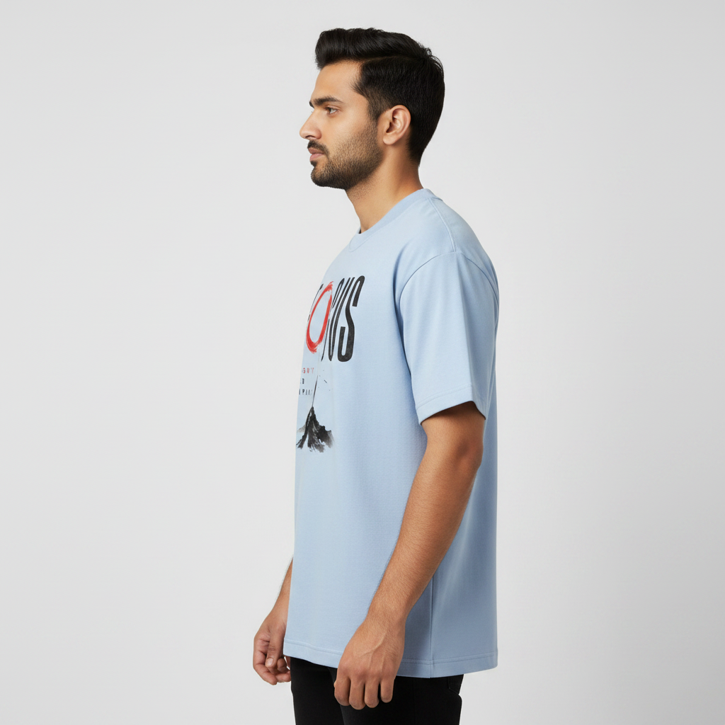 Somokriti Premium Cotton Printed T-Shirt - Focused Solitude | Oversized Fit, Half Sleeve, Round Neck | Unisex