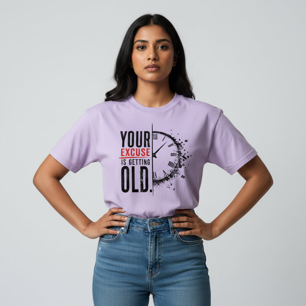 Somokriti Premium Cotton Printed T-Shirt - Time Reckoning | Oversized Fit, Half Sleeve, Round Neck | Unisex