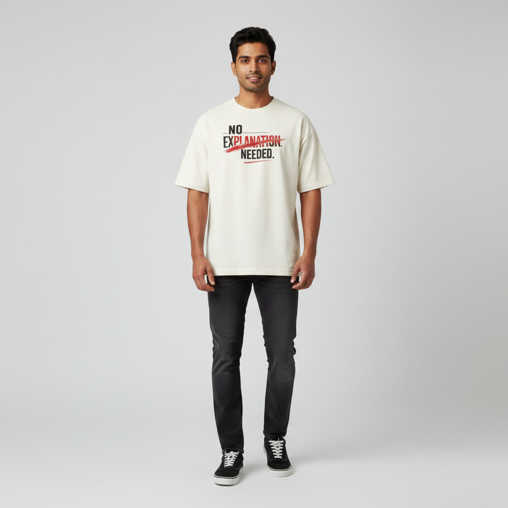 Somokriti Premium Cotton Printed T-Shirt - Fearless Defiance | Oversized Fit, Half Sleeve, Round Neck | Unisex