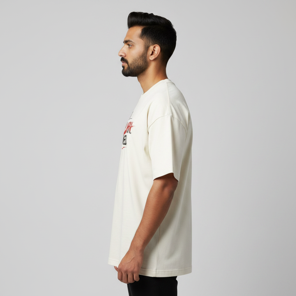 Somokriti Premium Cotton Printed T-Shirt - Fearless Defiance | Oversized Fit, Half Sleeve, Round Neck | Unisex