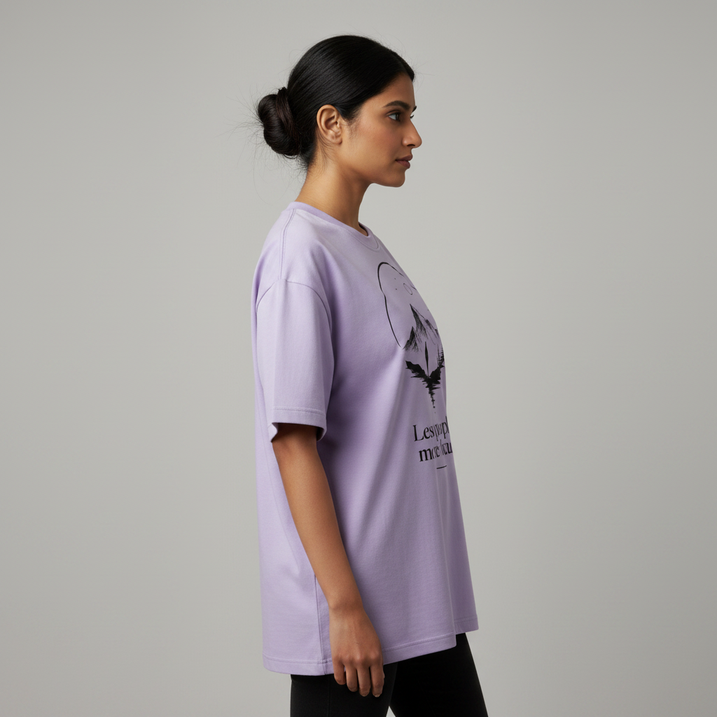 Somokriti Premium Cotton Printed T-Shirt - Silent Focus | Oversized Fit, Half Sleeve, Round Neck | Unisex