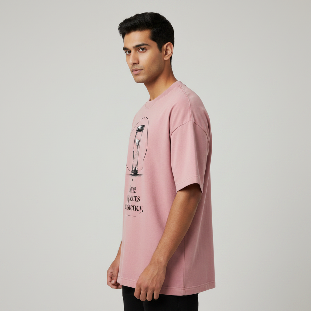 Somokriti Premium Cotton Printed T-Shirt - Timeless Patience | Oversized Fit, Half Sleeve, Round Neck | Unisex