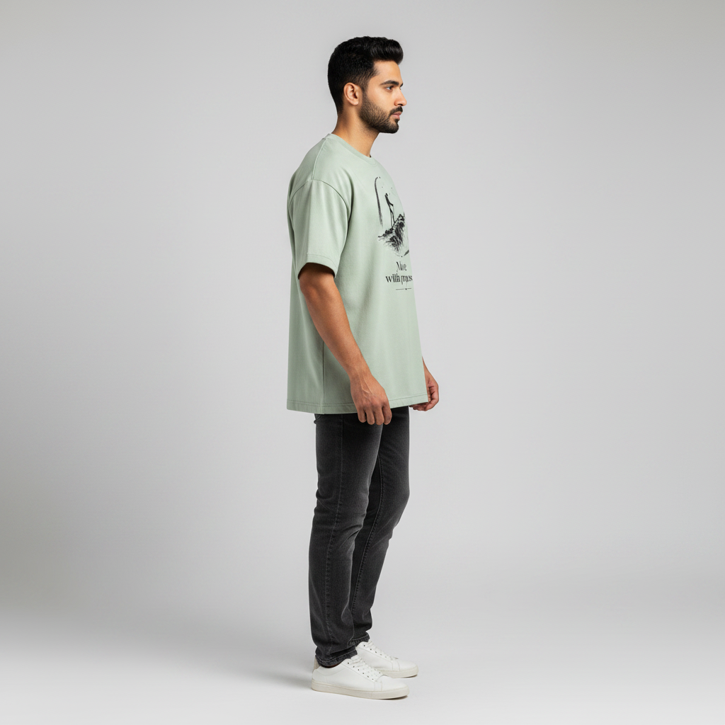 Somokriti Premium Cotton Printed T-Shirt - Purpose Trek | Oversized Fit, Half Sleeve, Round Neck | Unisex