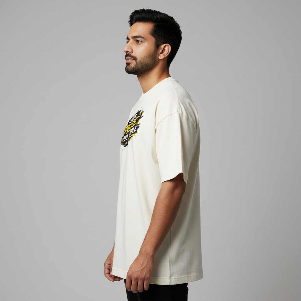 Somokriti Premium Cotton Printed T-Shirt - Choose Peace | Oversized Fit, Half Sleeve, Round Neck | Unisex