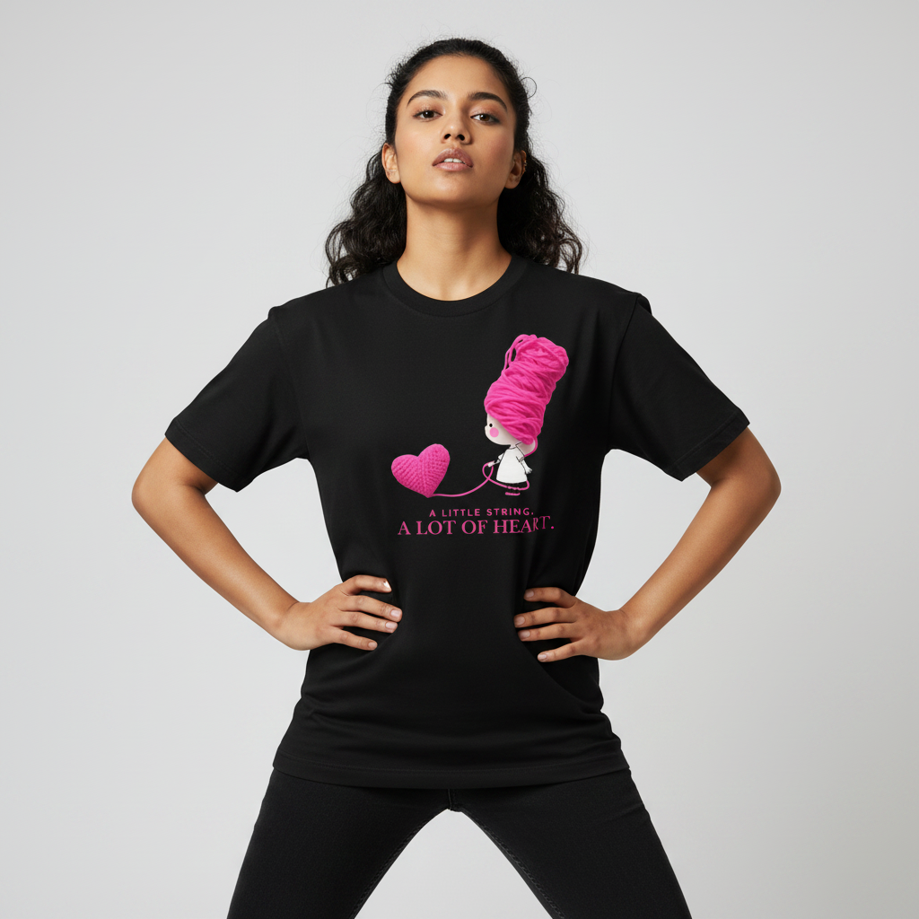Somokriti Premium Cotton Printed T-Shirt - A Lot of Heart | Oversized Fit, Half Sleeve, Round Neck | Girls, Women