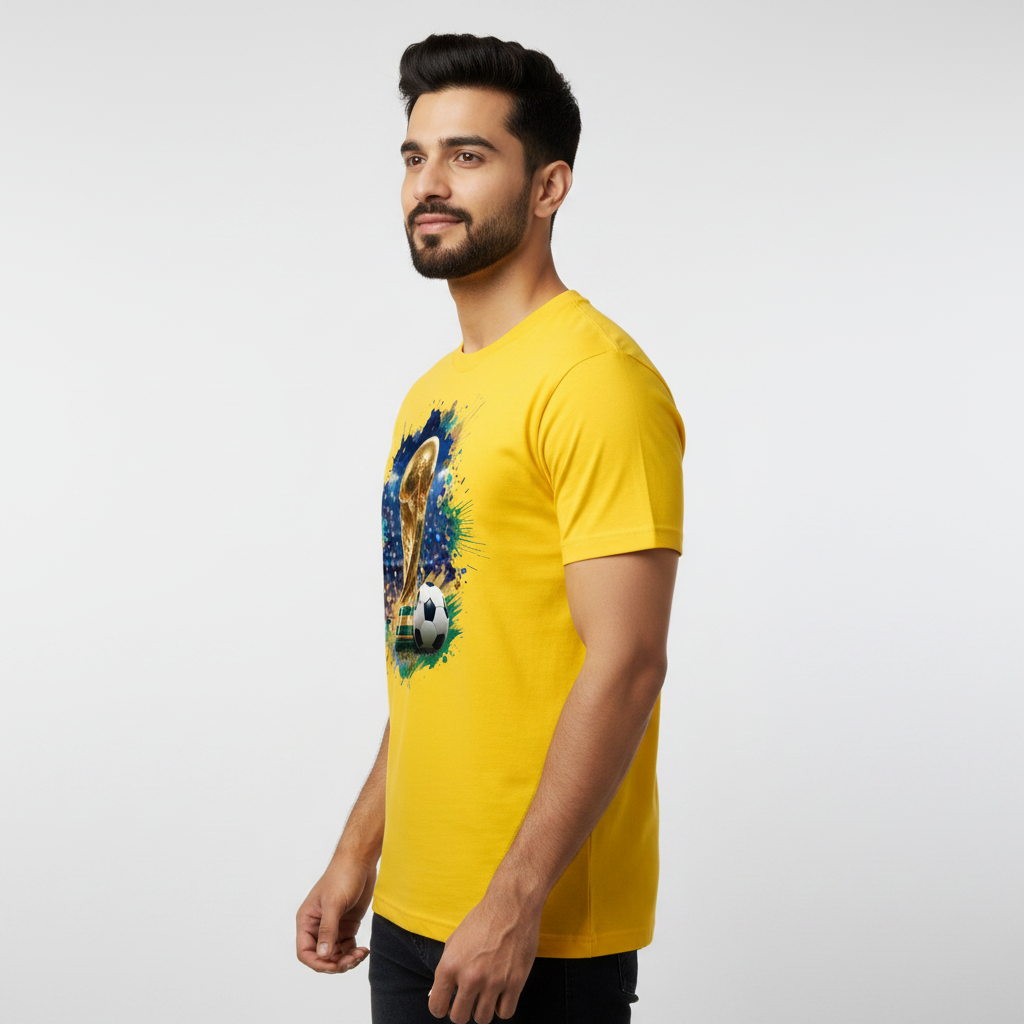 Somokriti Premium Cotton Printed T-Shirt - Cup Fever | Half Sleeve, Round Neck | Unisex