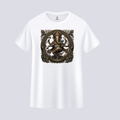 Somokriti Unisex Premium Cotton Printed T-Shirt - The Eternal Ganesha | Dancing Vinayaka Antique Filigree | Regular Fit, Half Sleeve, Round Neck