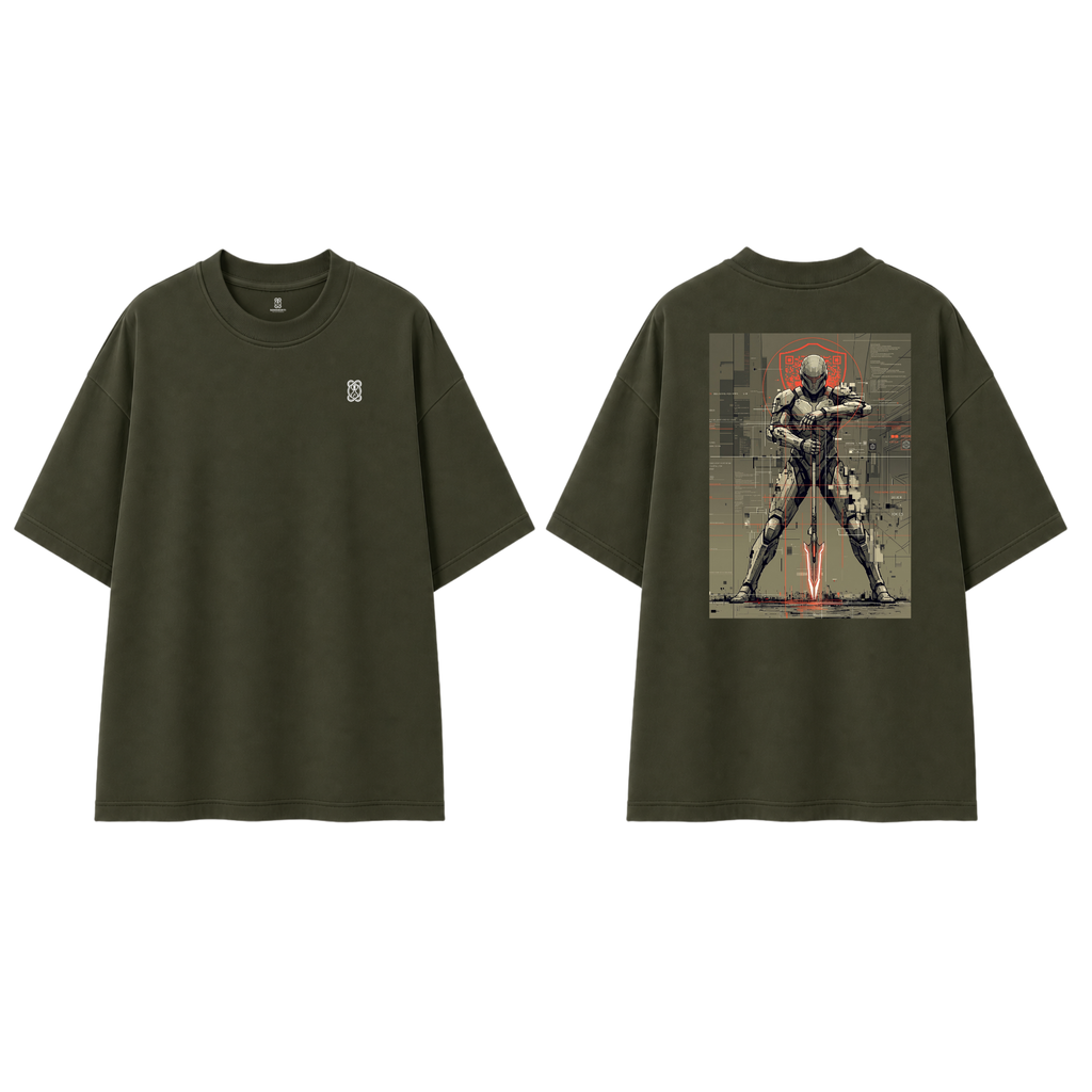 Somokriti Premium Cotton Printed T-Shirt - Iron Vanguard | Oversized Fit, Half Sleeve, Round Neck | Unisex