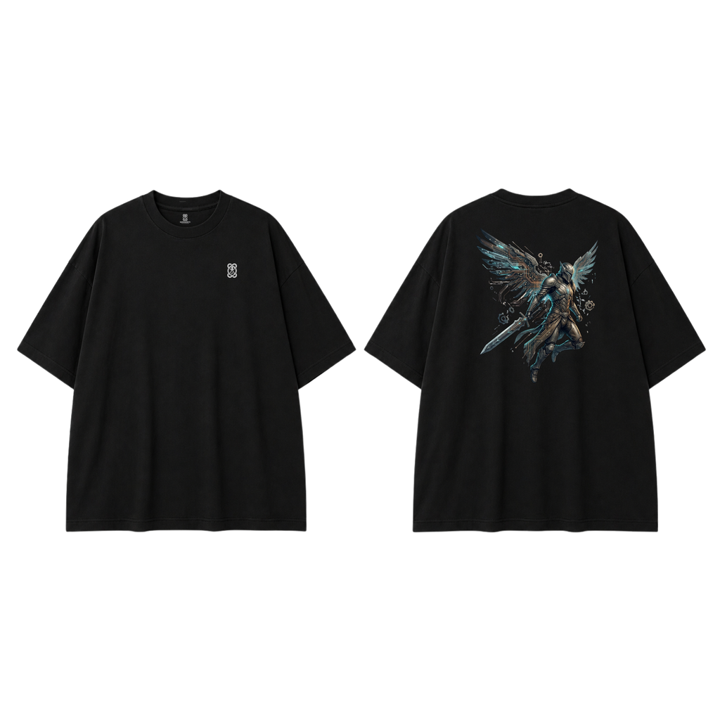 Somokriti Premium Cotton Printed T-Shirt - Nova Guardian | Oversized Fit, Half Sleeve, Round Neck | Unisex