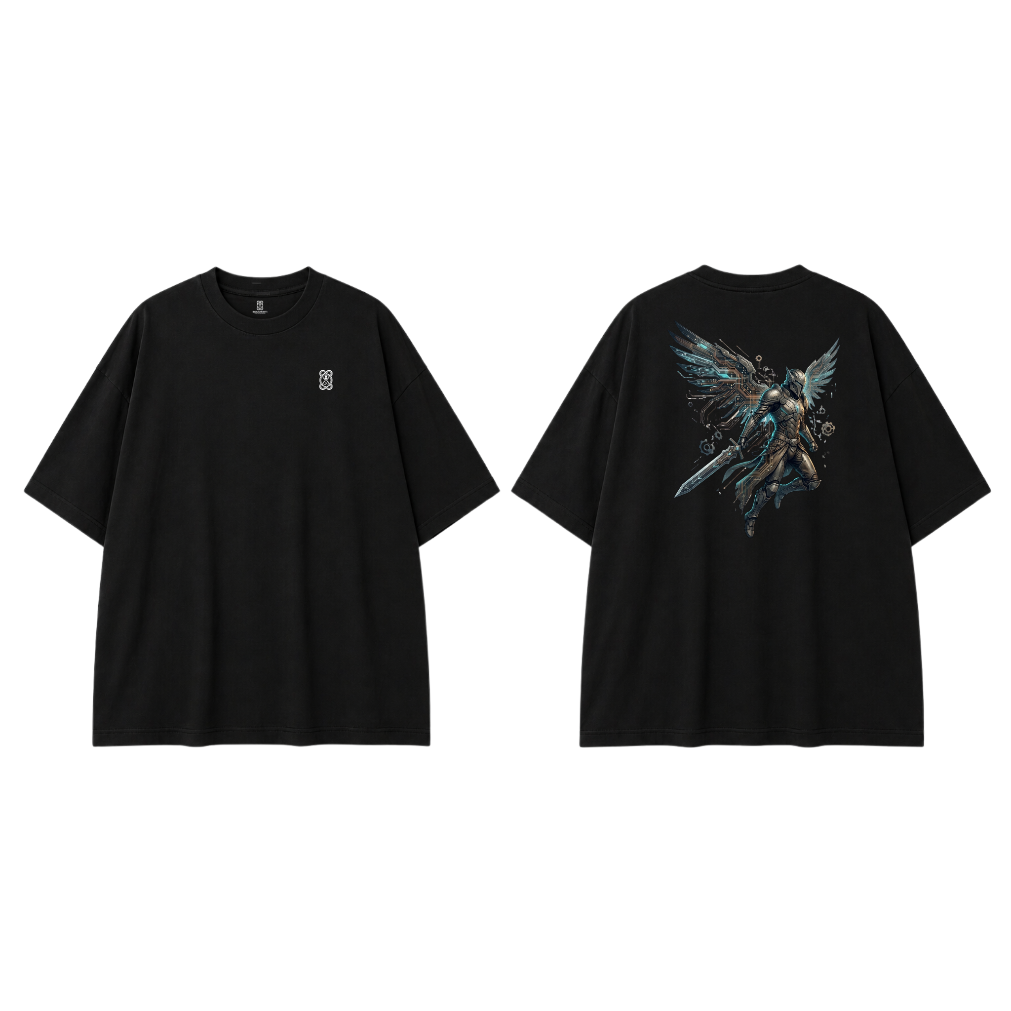 Somokriti Premium Cotton Printed T-Shirt - Nova Guardian | Oversized Fit, Half Sleeve, Round Neck | Unisex