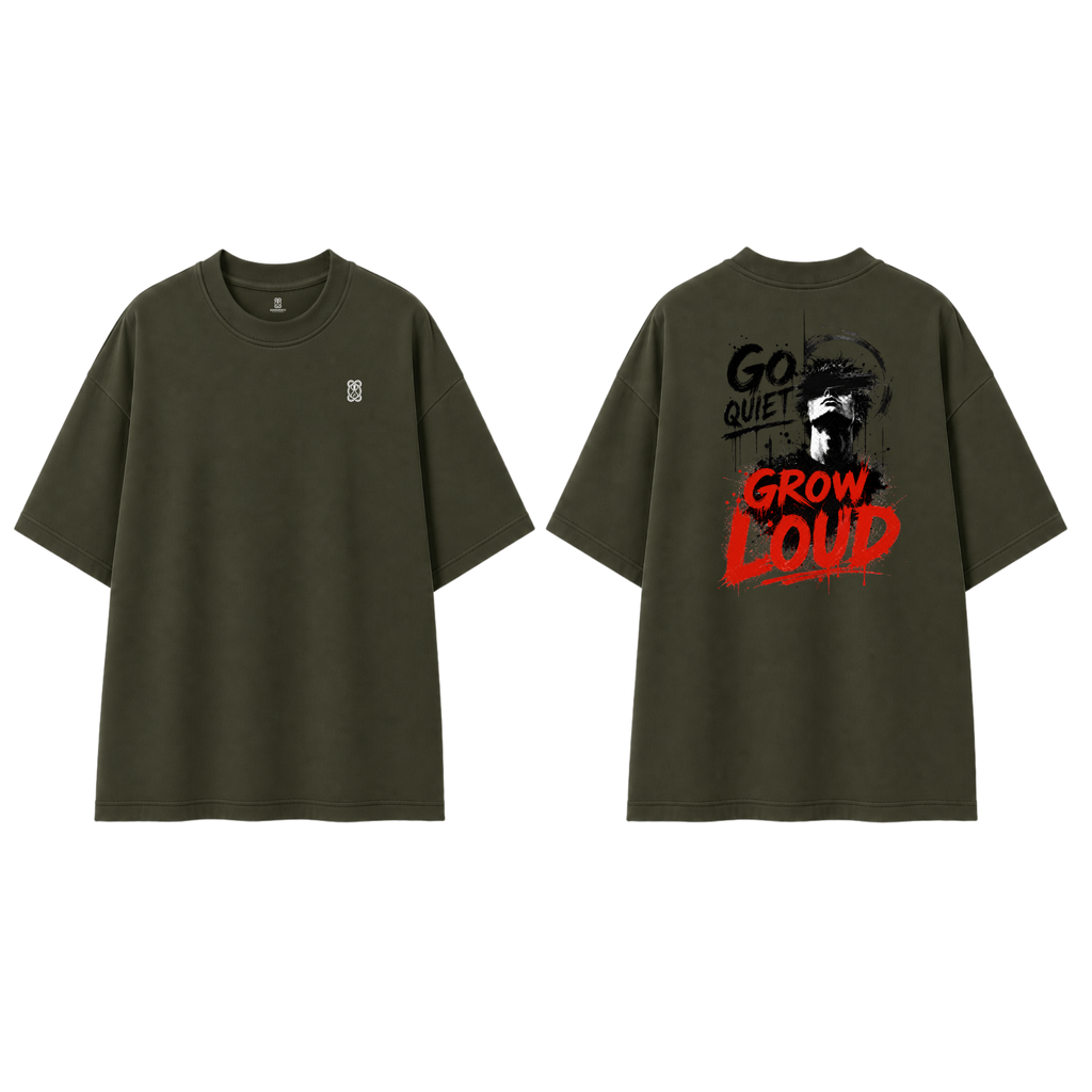 Somokriti Premium Cotton Printed T-Shirt - Quiet Strength | Oversized Fit, Half Sleeve, Round Neck | Unisex