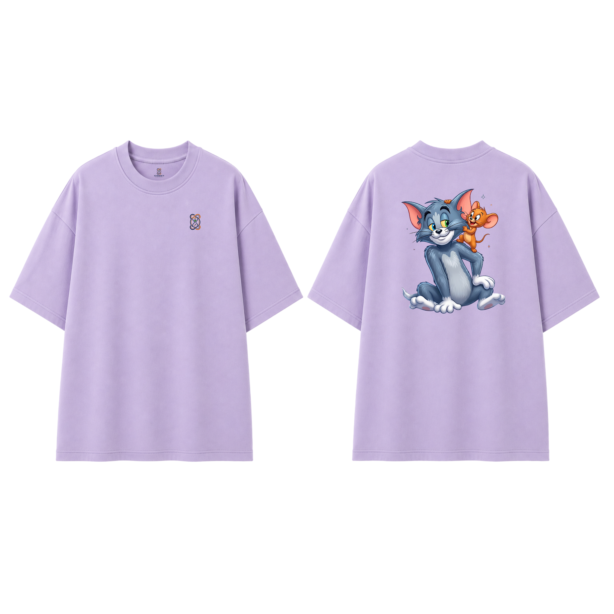 Somokriti Premium Cotton Printed T-Shirt - Tom and Jerry | Oversized Fit, Half Sleeve, Round Neck | Unisex