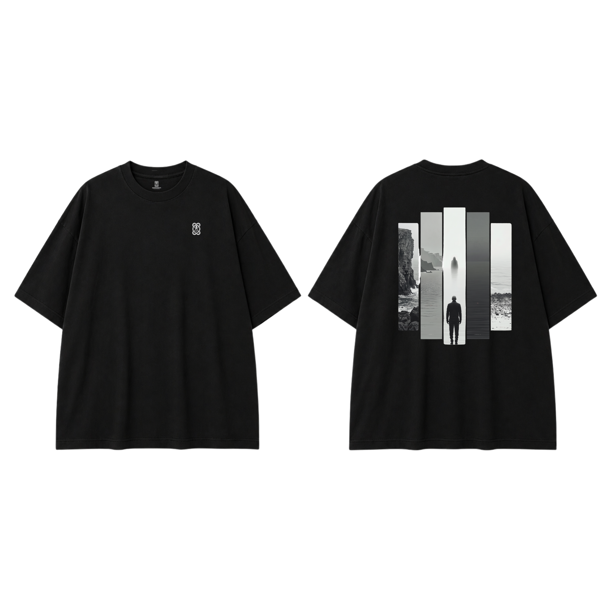 Somokriti Premium Cotton Printed T-Shirt - Silent Horizon | Oversized Fit, Half Sleeve, Round Neck | Unisex