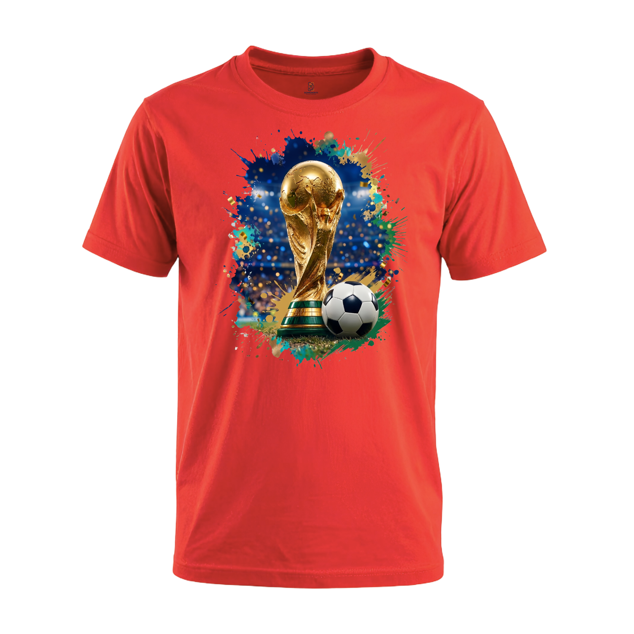 Somokriti Premium Cotton Printed T-Shirt - Cup Fever | Half Sleeve, Round Neck | Unisex