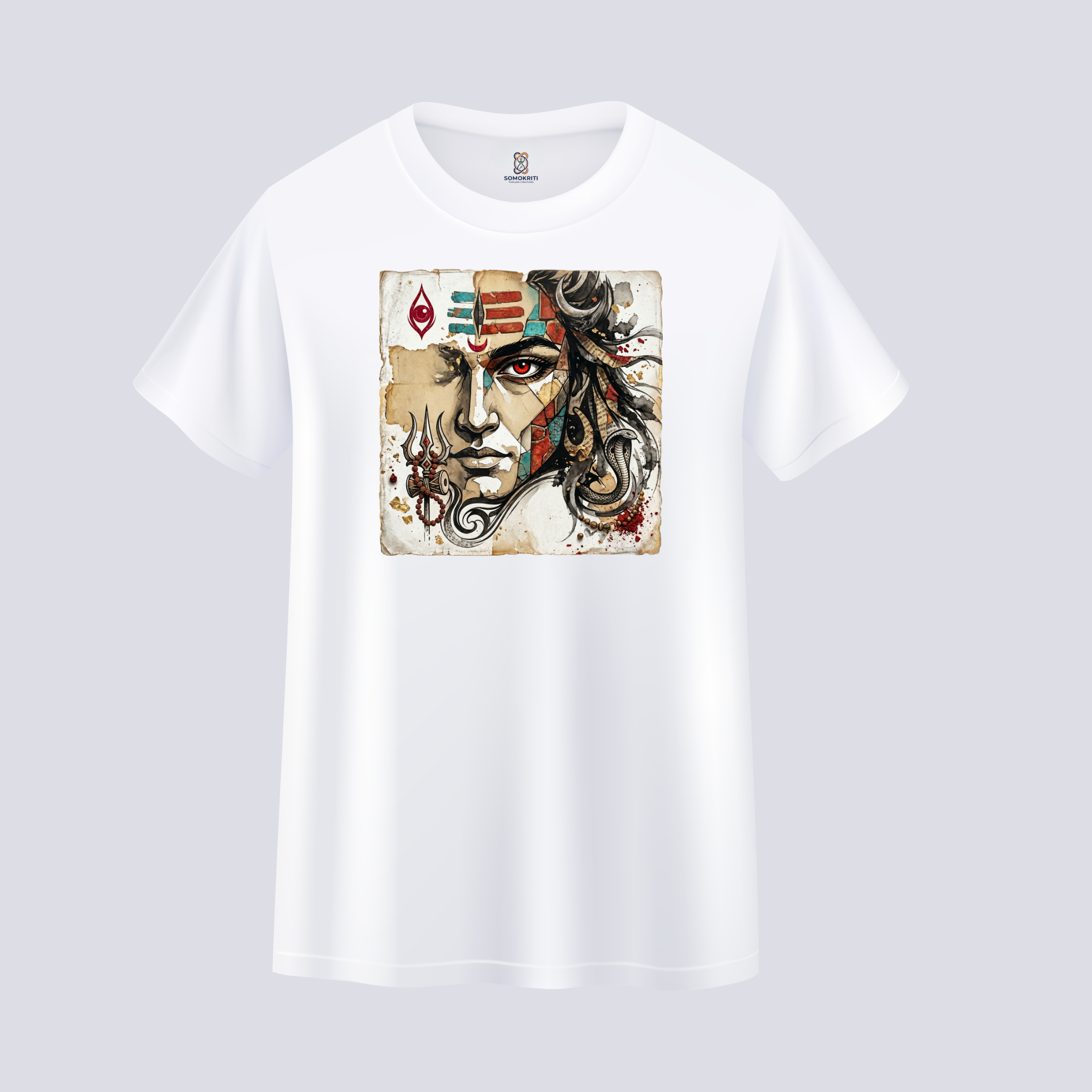 Somokriti Unisex Premium Cotton Printed T-Shirt - The Eternal Yogi | Mahadev | Regular Fit, Half Sleeve, Round Neck