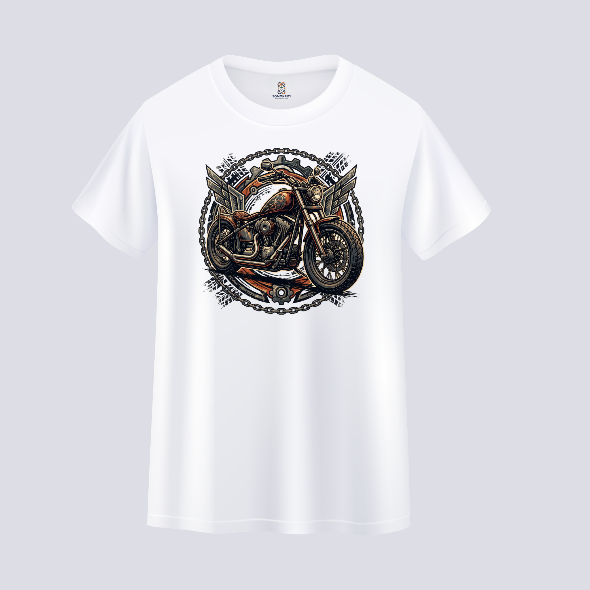 Somokriti Unisex Premium Cotton Printed T-Shirt - The Iron Rebel | Regular Fit, Half Sleeve, Round Neck