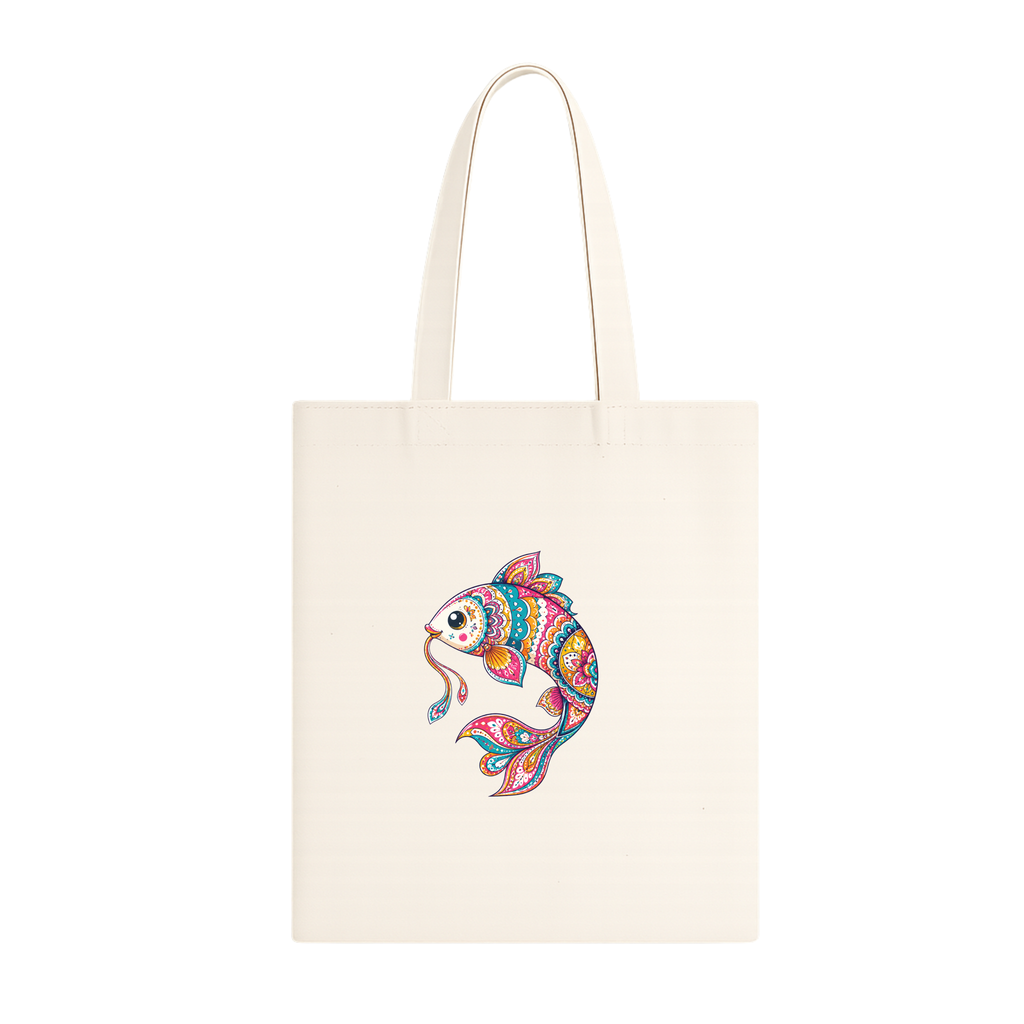 Somokriti Premium Cotton Tote Bag - Fancy Fish | 220 GSM | Printed | 12x14 Inch