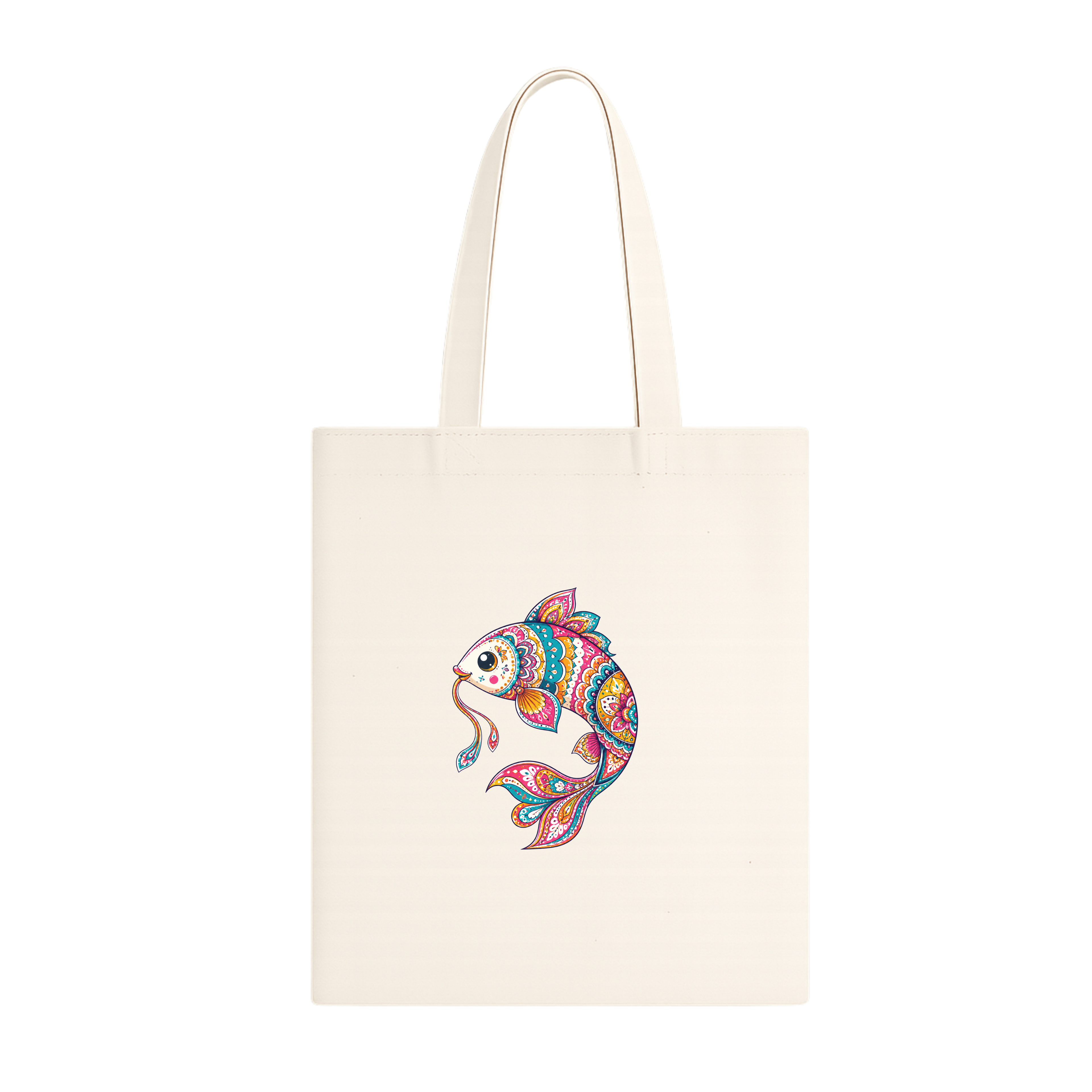 Somokriti Premium Cotton Tote Bag - Fancy Fish | 220 GSM | Printed | 12x14 Inch